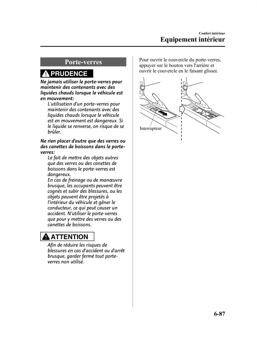 Mazda MX 5 Miata NC III 3 manuel du proprietaire / page 321