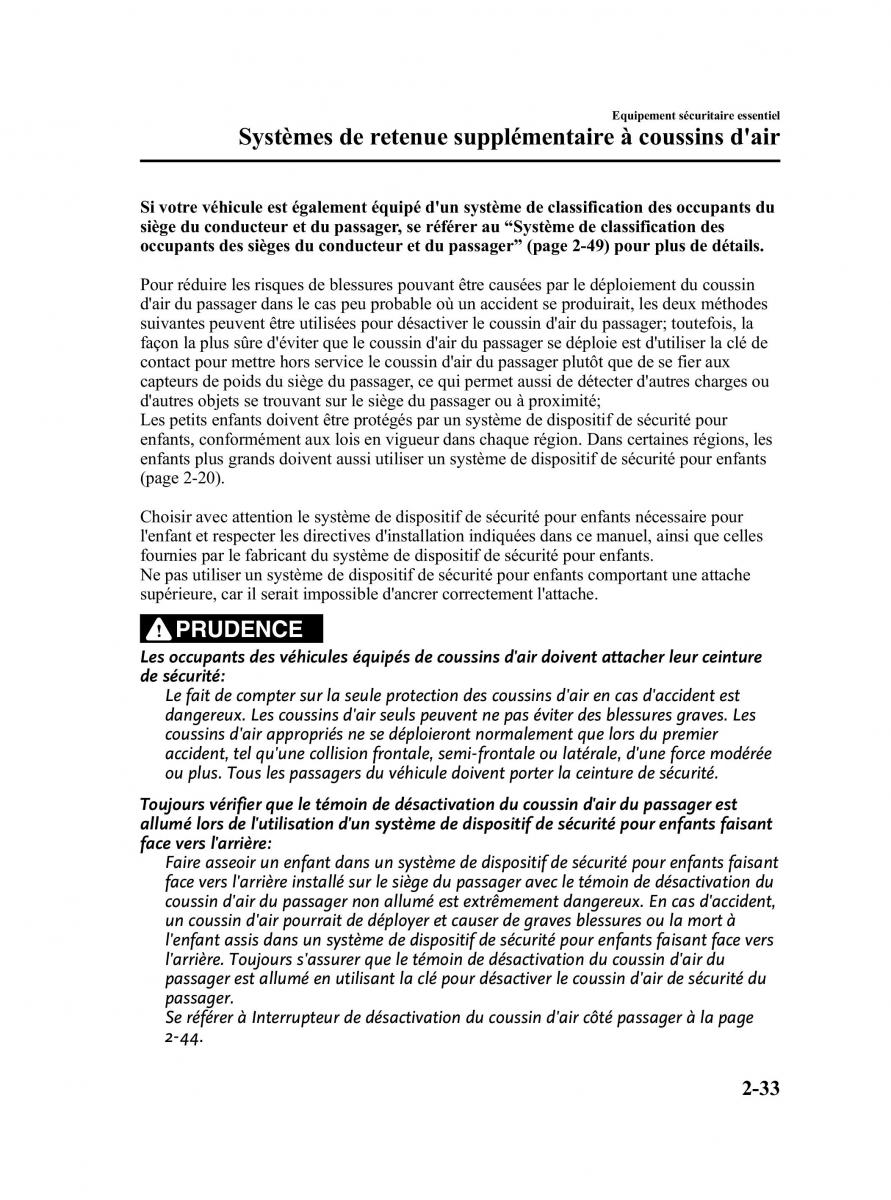 Mazda MX 5 Miata NC III 3 manuel du proprietaire / page 43