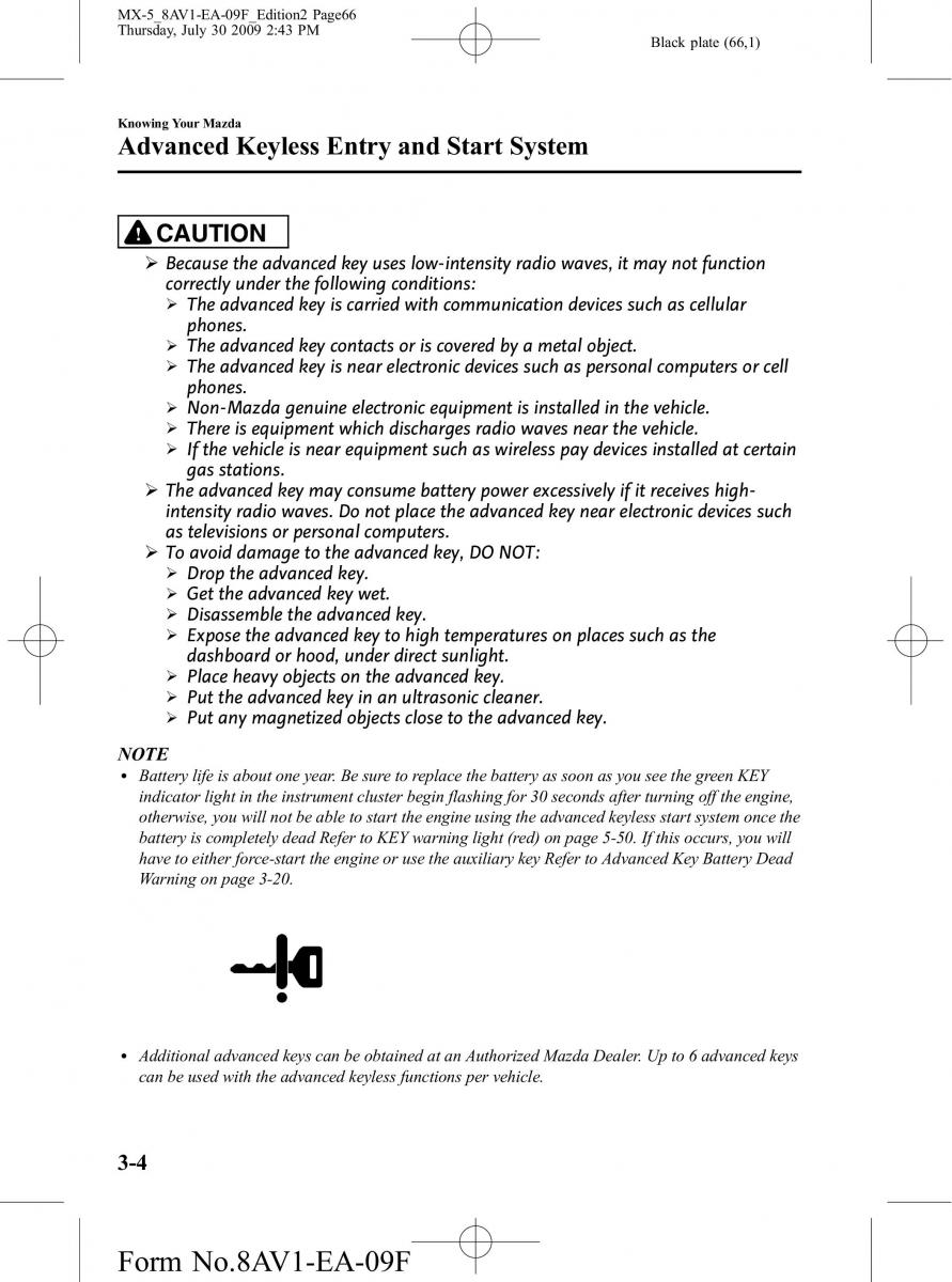 Mazda MX 5 Miata NC III 3 owners manual / page 66