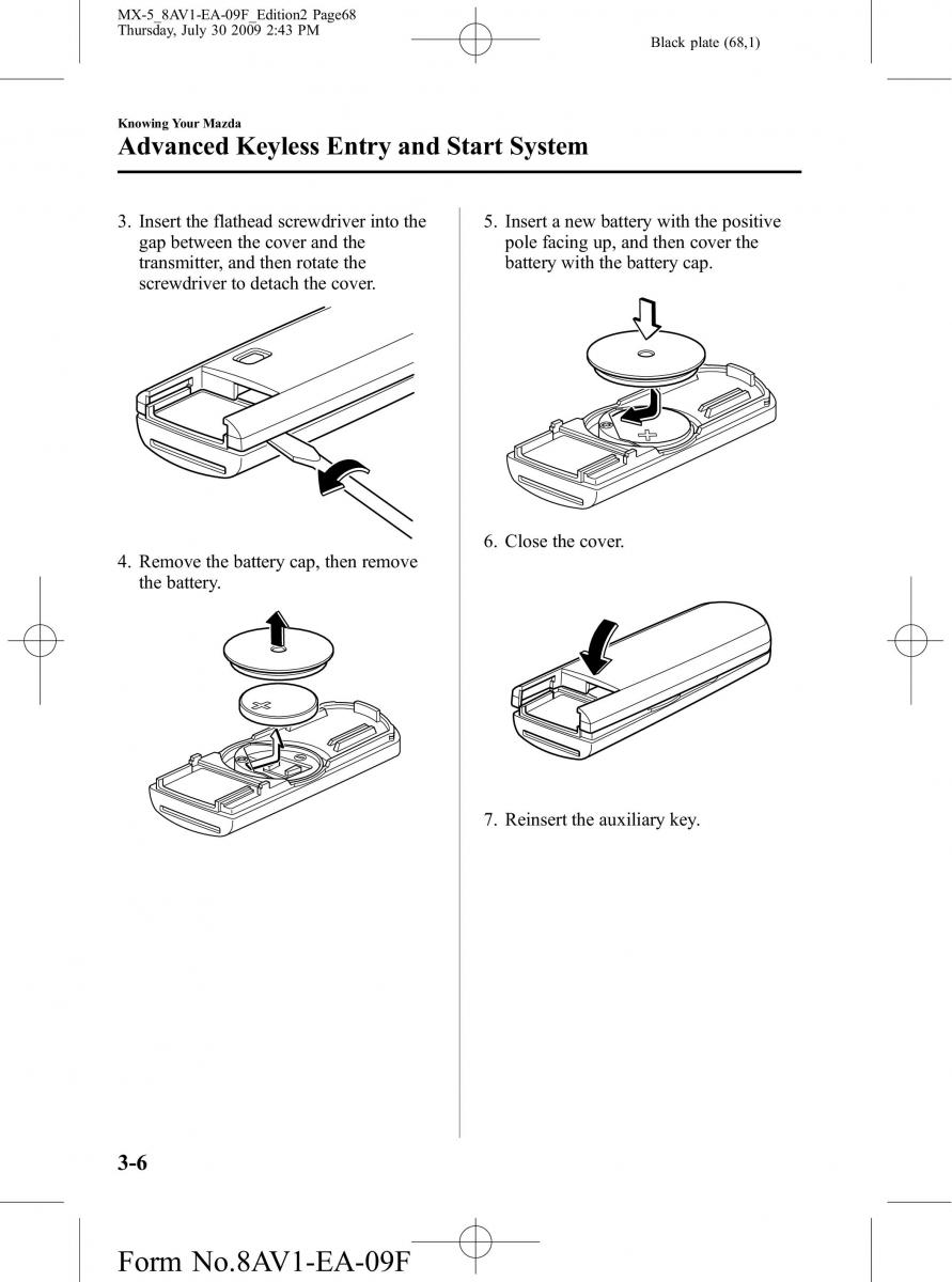 Mazda MX 5 Miata NC III 3 owners manual / page 68