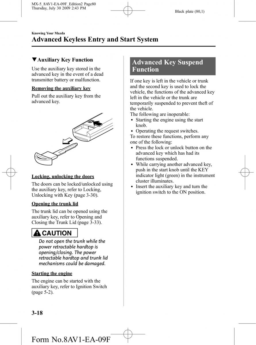 Mazda MX 5 Miata NC III 3 owners manual / page 80