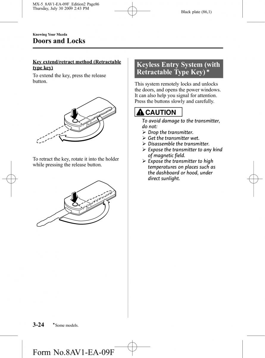 Mazda MX 5 Miata NC III 3 owners manual / page 86