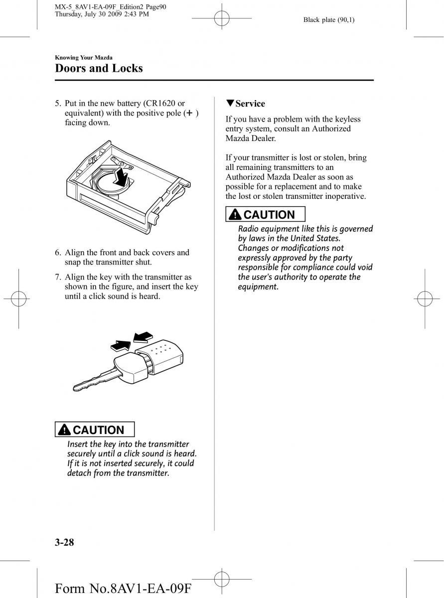 Mazda MX 5 Miata NC III 3 owners manual / page 90