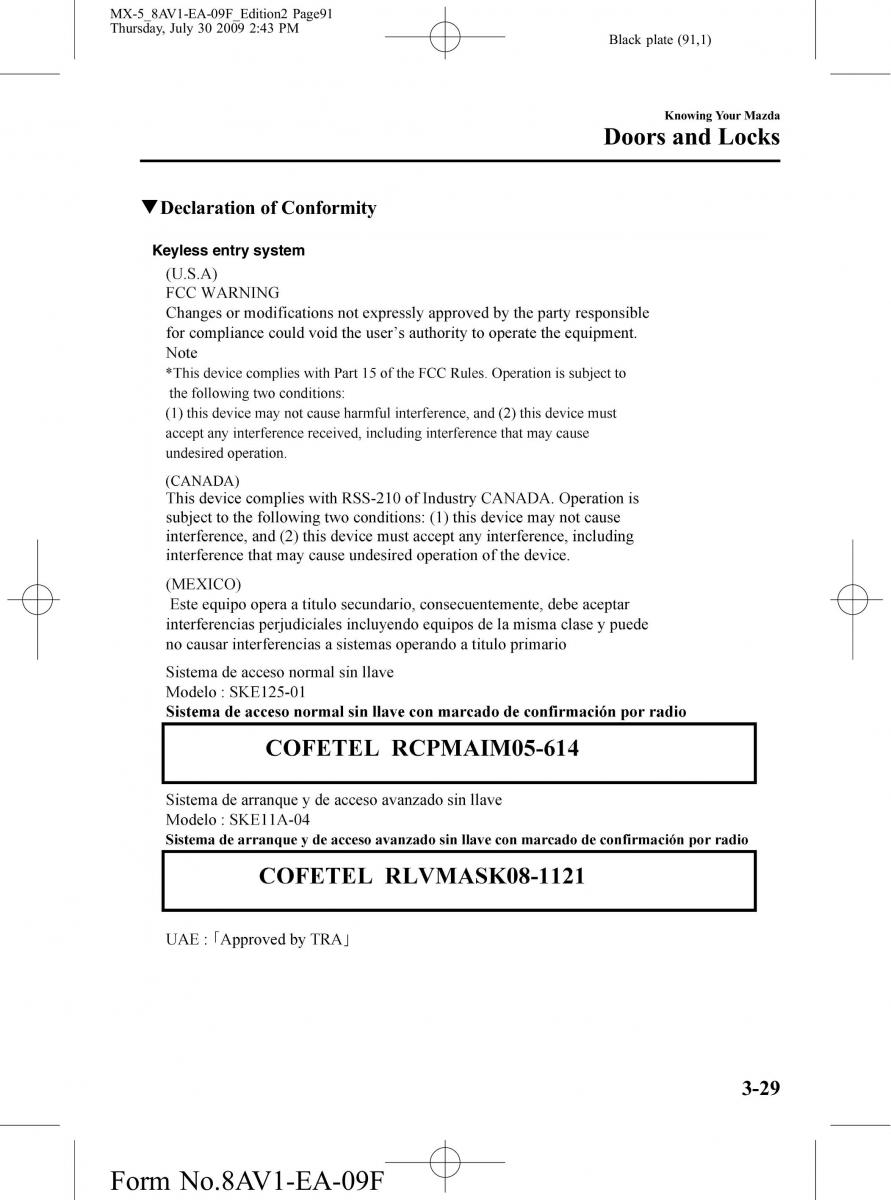 Mazda MX 5 Miata NC III 3 owners manual / page 91