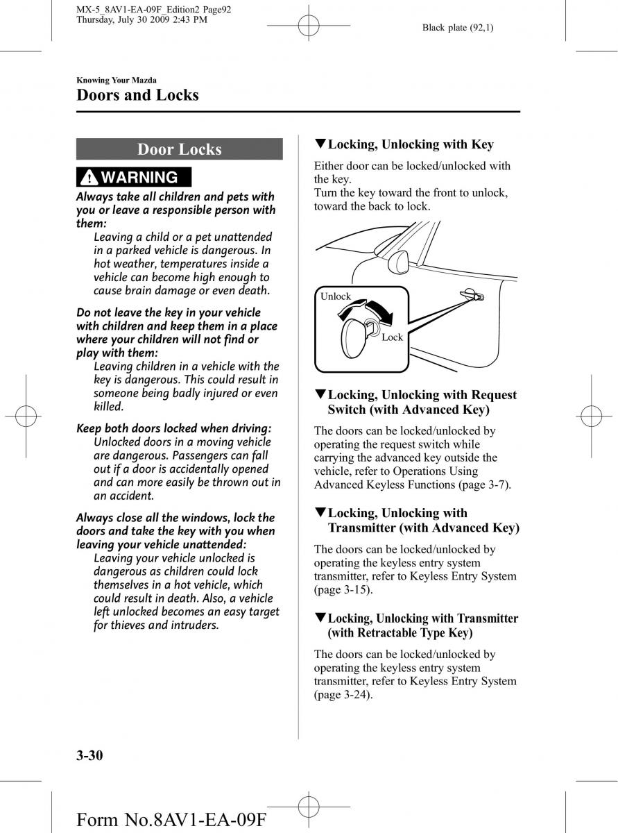 Mazda MX 5 Miata NC III 3 owners manual / page 92