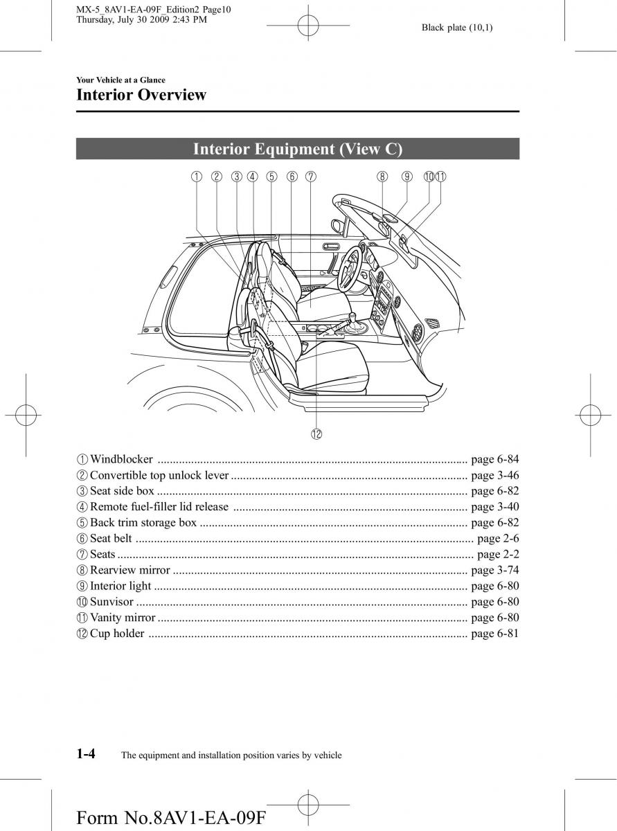 Mazda MX 5 Miata NC III 3 owners manual / page 10