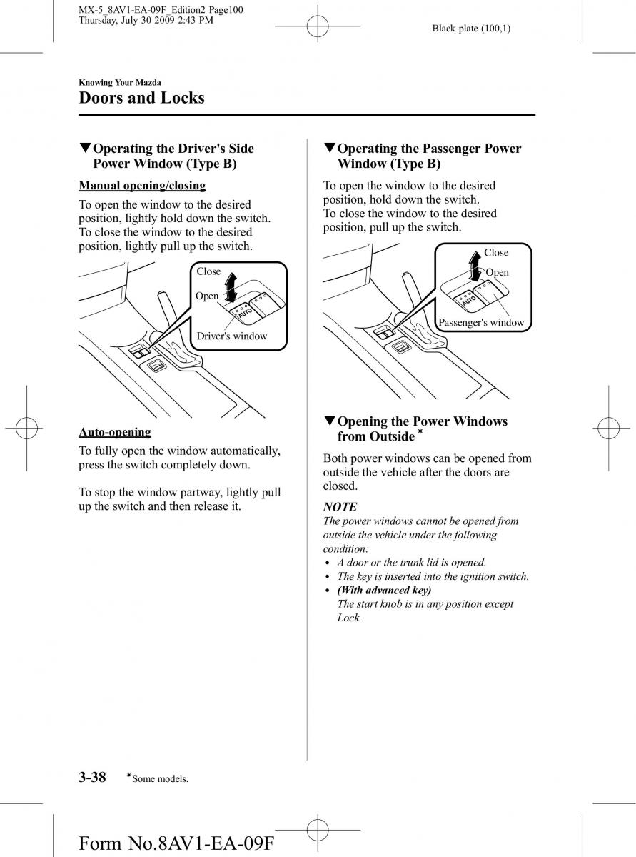 Mazda MX 5 Miata NC III 3 owners manual / page 100