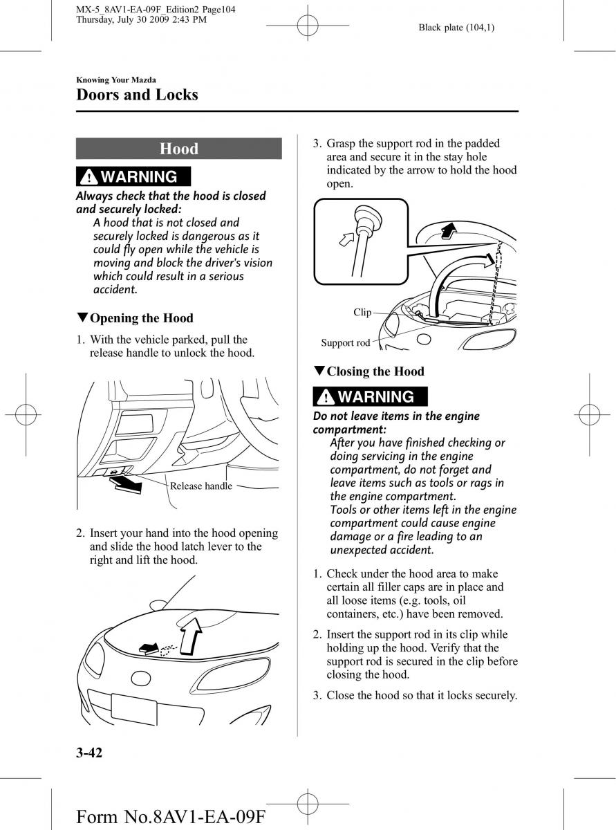 Mazda MX 5 Miata NC III 3 owners manual / page 104