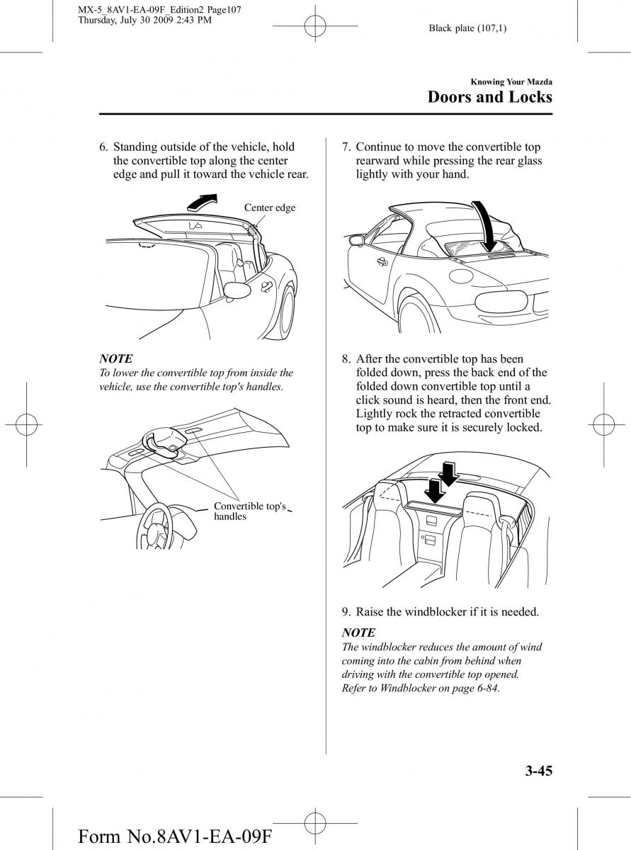 Mazda MX 5 Miata NC III 3 owners manual / page 107