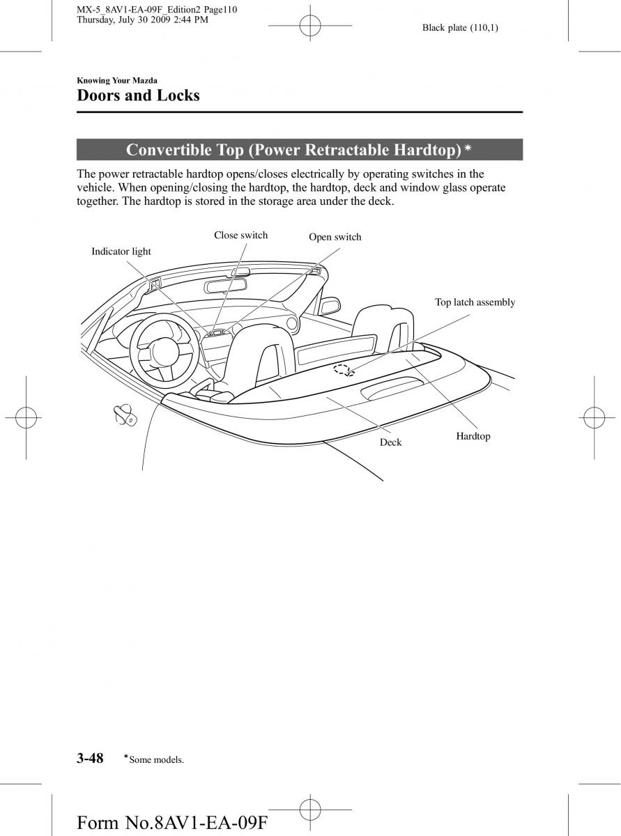 Mazda MX 5 Miata NC III 3 owners manual / page 110