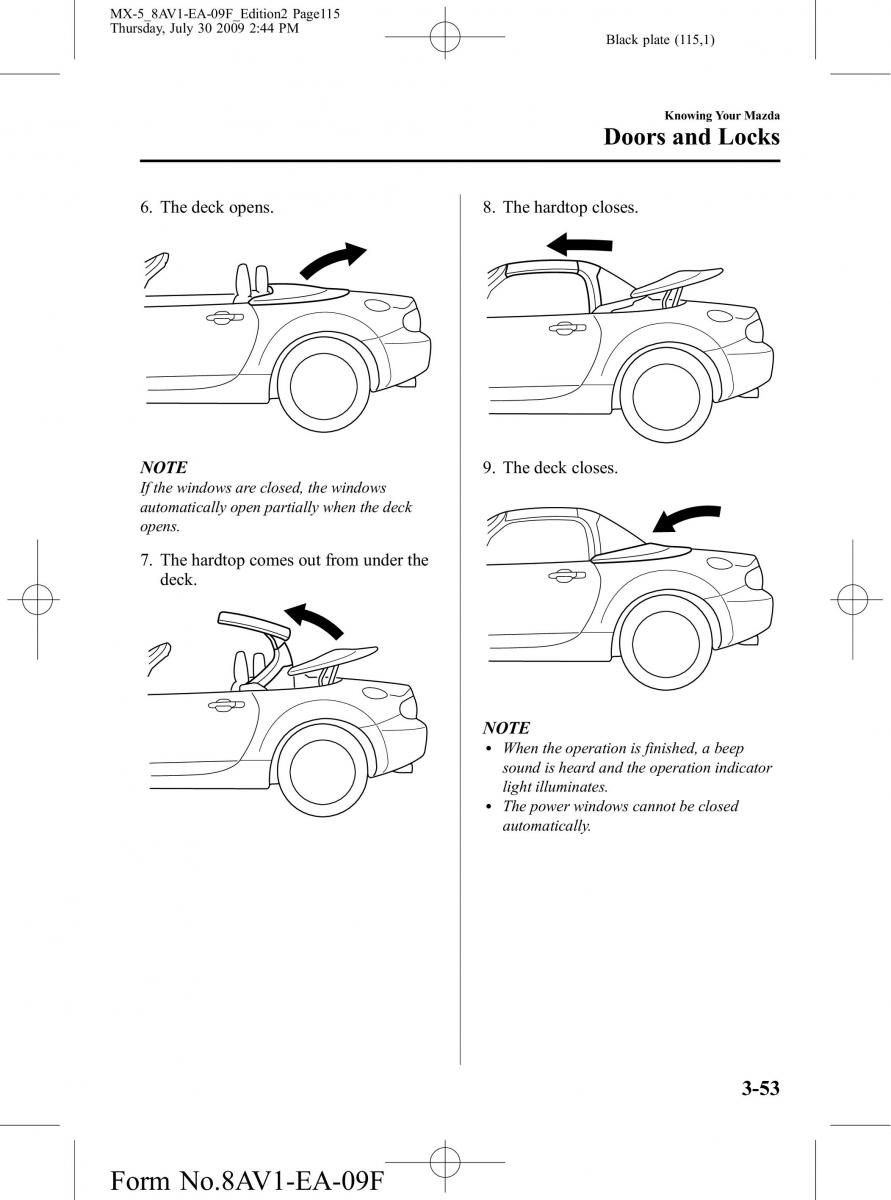 Mazda MX 5 Miata NC III 3 owners manual / page 115