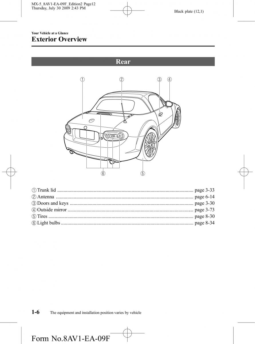 Mazda MX 5 Miata NC III 3 owners manual / page 12