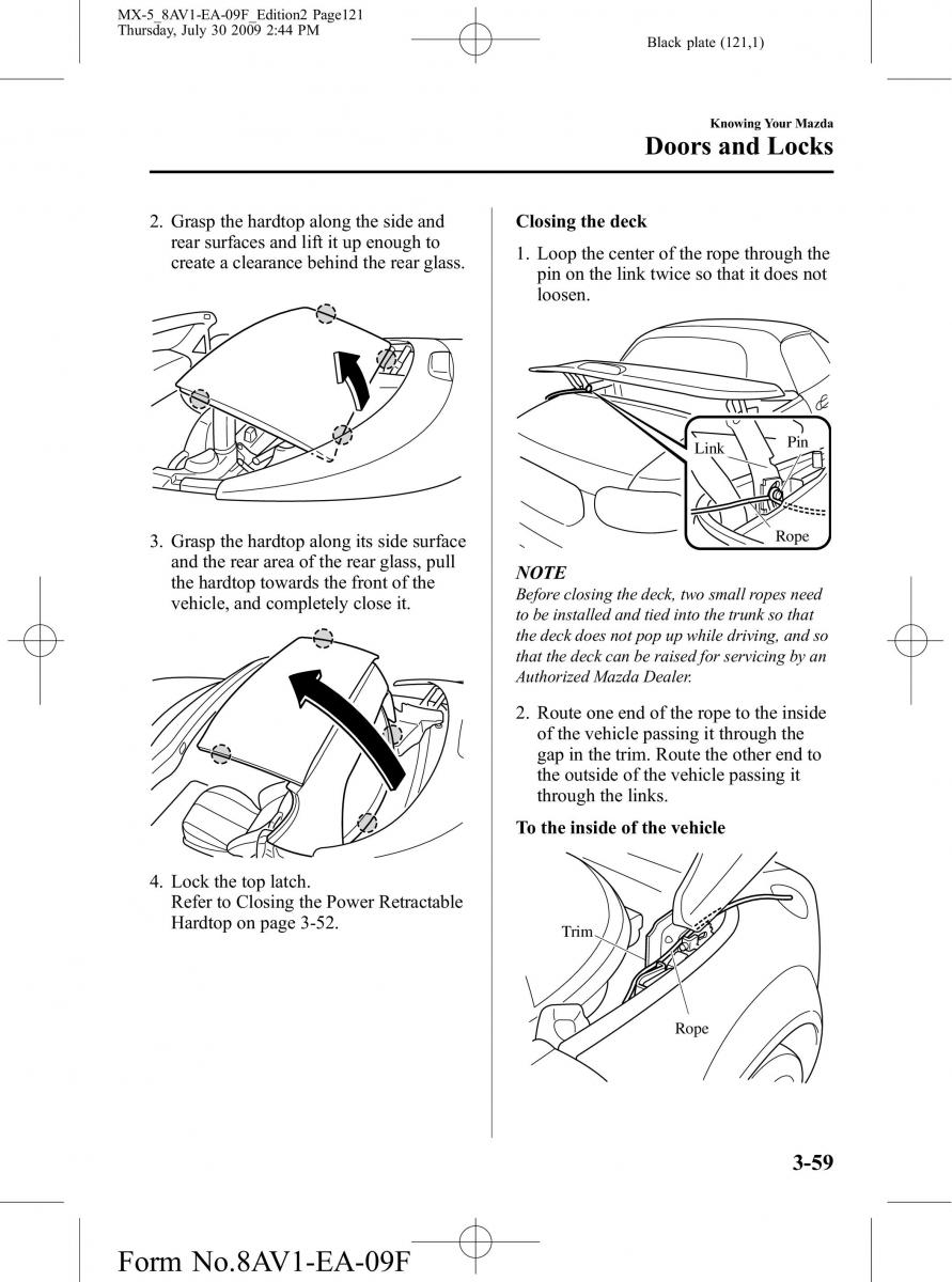 Mazda MX 5 Miata NC III 3 owners manual / page 121