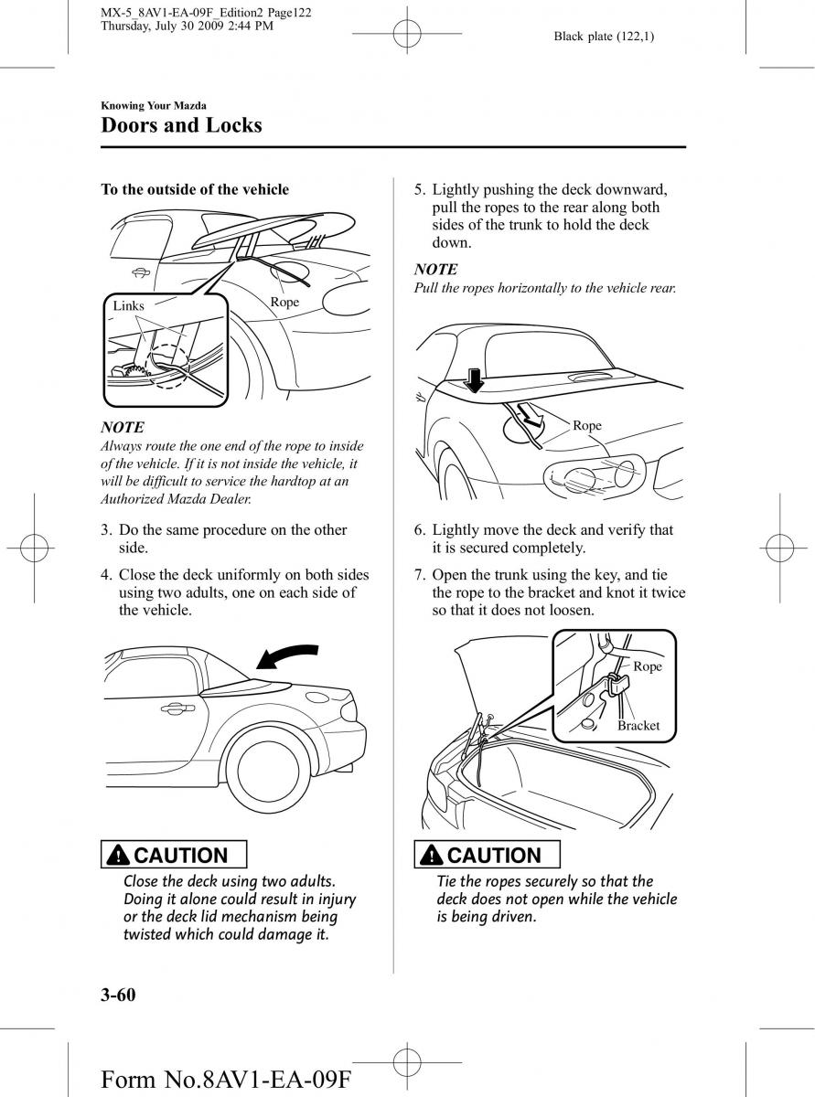 Mazda MX 5 Miata NC III 3 owners manual / page 122