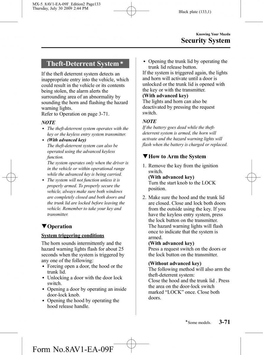 Mazda MX 5 Miata NC III 3 owners manual / page 133