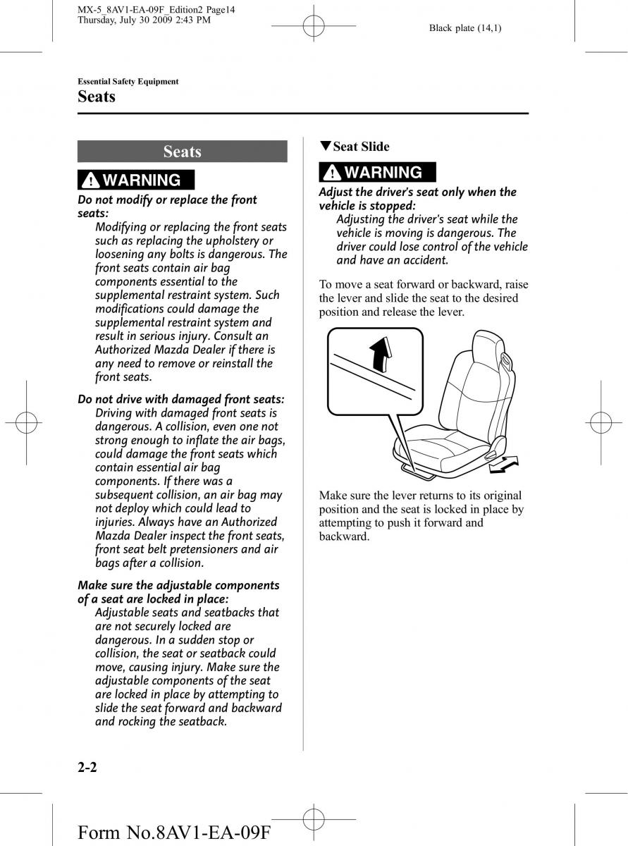 Mazda MX 5 Miata NC III 3 owners manual / page 14