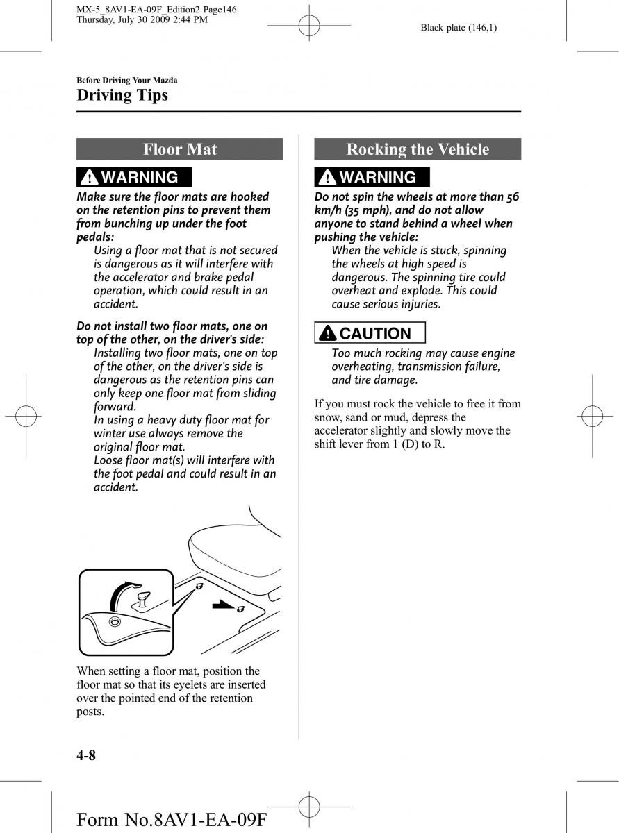 Mazda MX 5 Miata NC III 3 owners manual / page 146