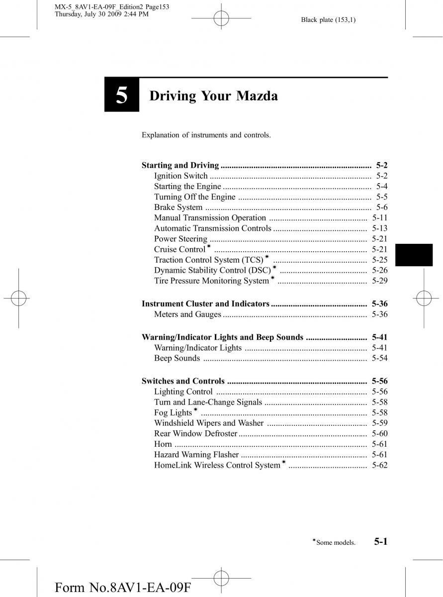 Mazda MX 5 Miata NC III 3 owners manual / page 153