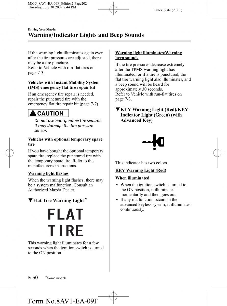 Mazda MX 5 Miata NC III 3 owners manual / page 202