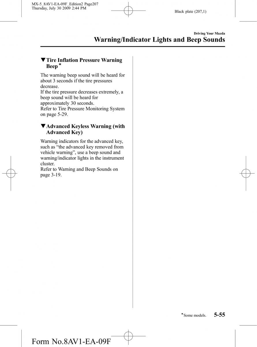 Mazda MX 5 Miata NC III 3 owners manual / page 207