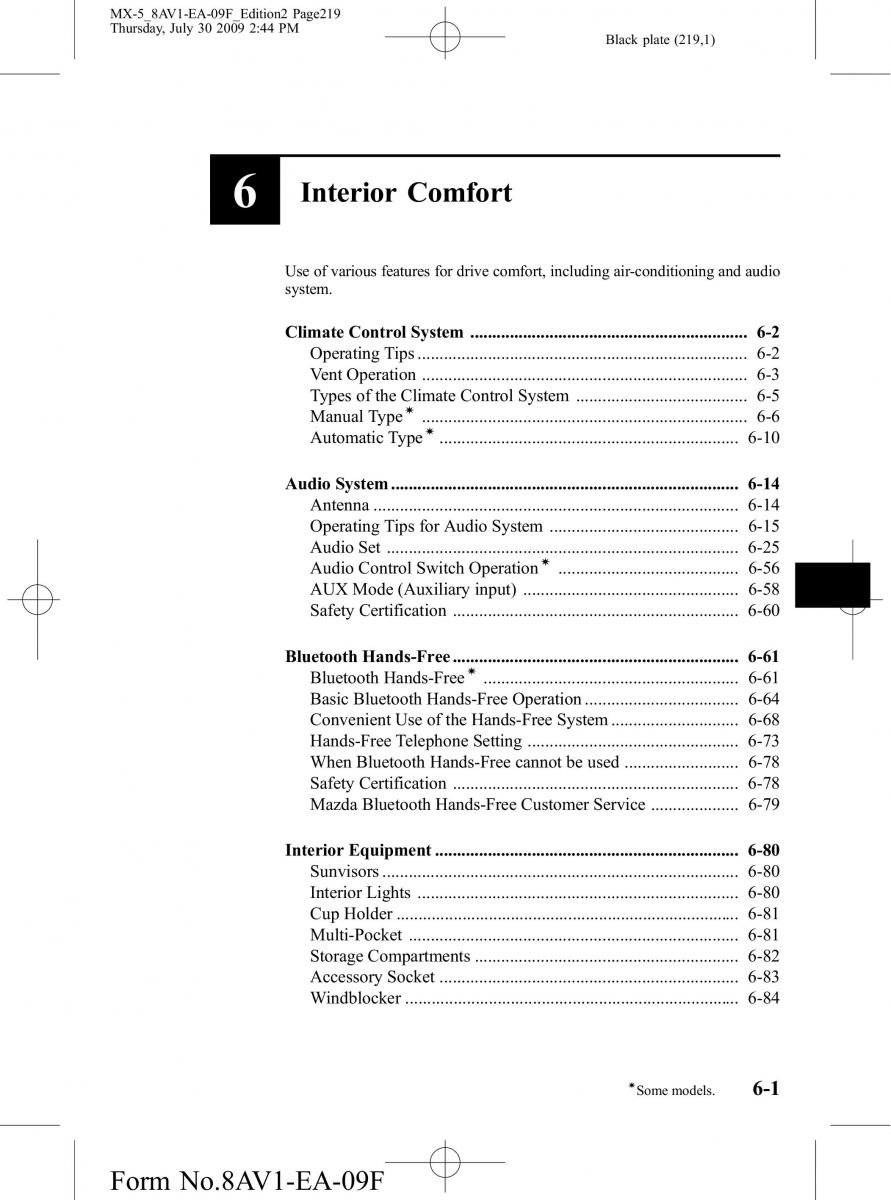 Mazda MX 5 Miata NC III 3 owners manual / page 219