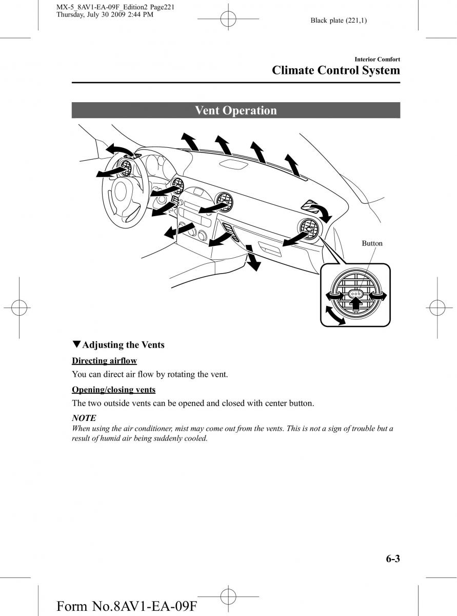 Mazda MX 5 Miata NC III 3 owners manual / page 221