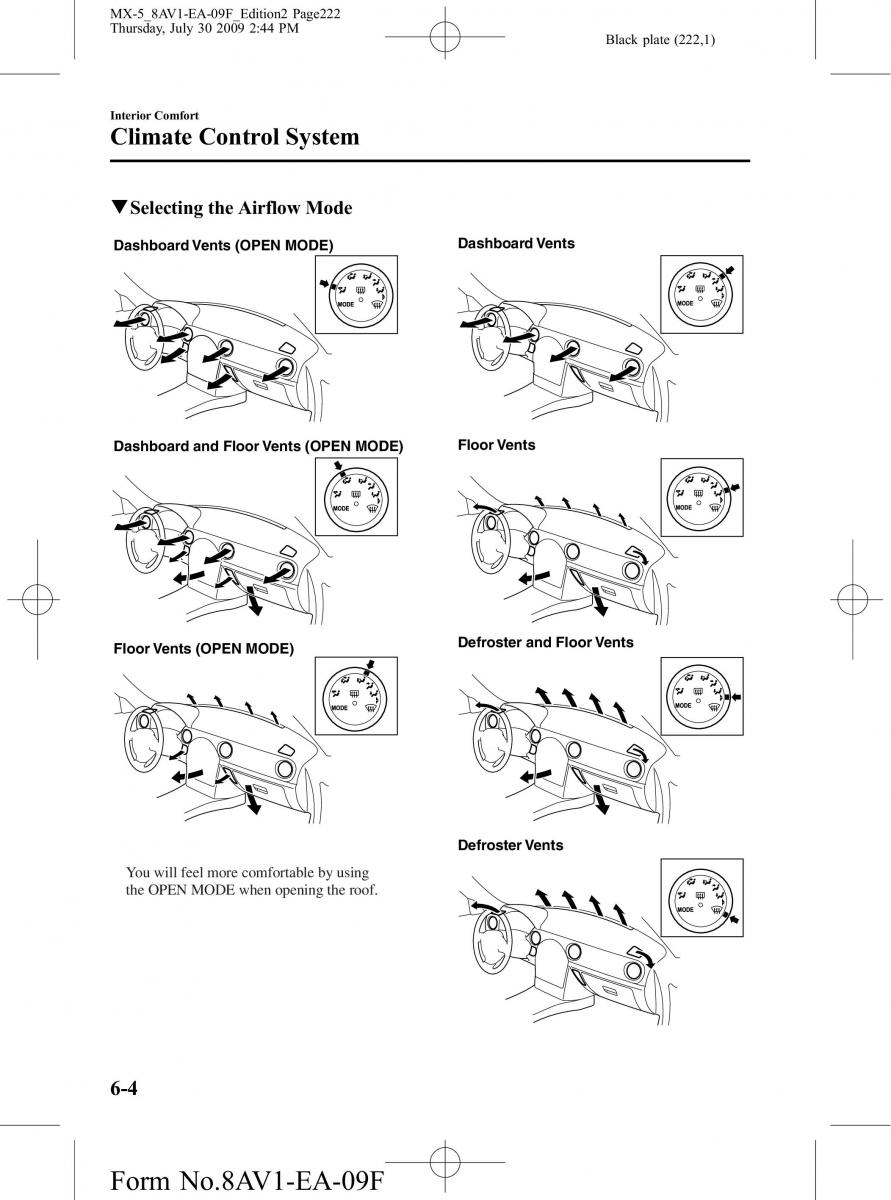 Mazda MX 5 Miata NC III 3 owners manual / page 222