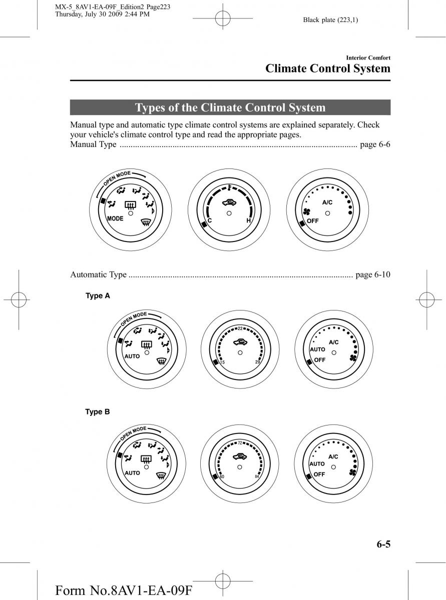 Mazda MX 5 Miata NC III 3 owners manual / page 223