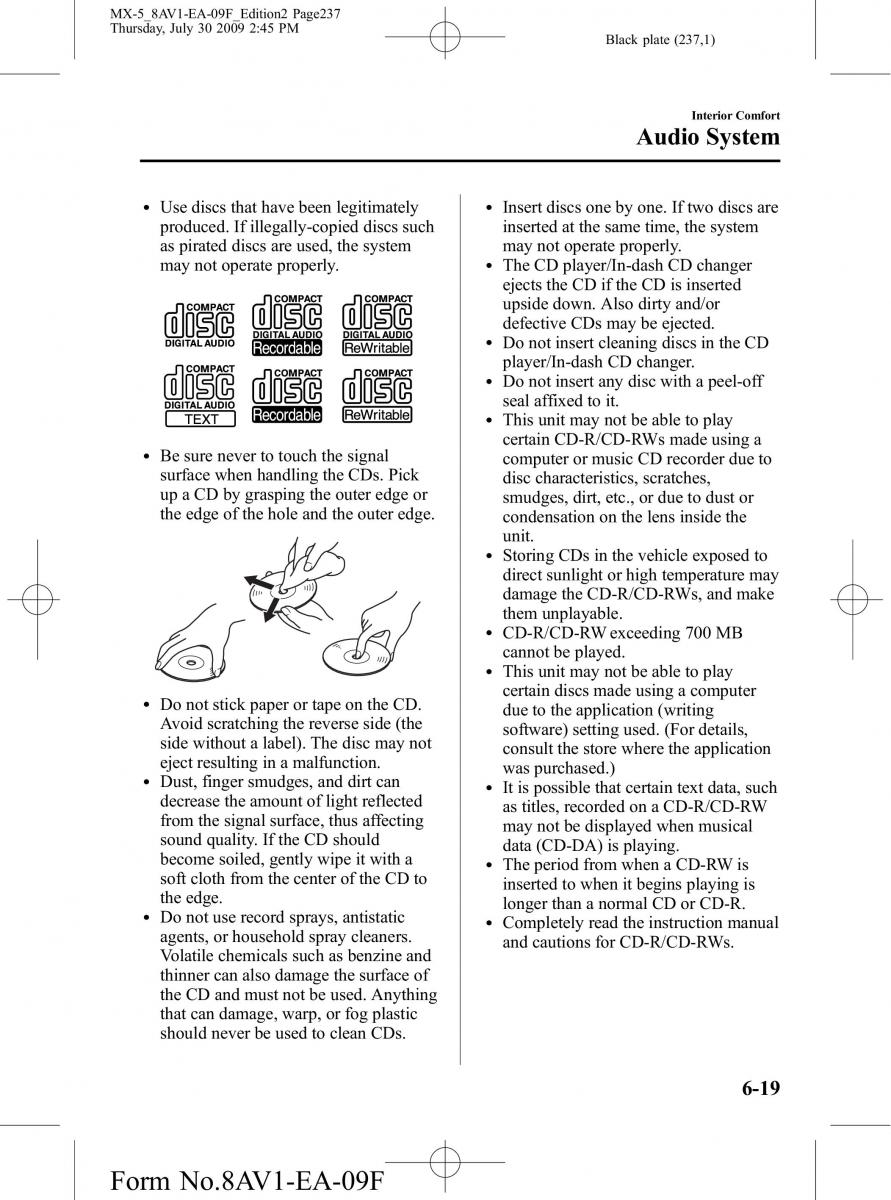 Mazda MX 5 Miata NC III 3 owners manual / page 237