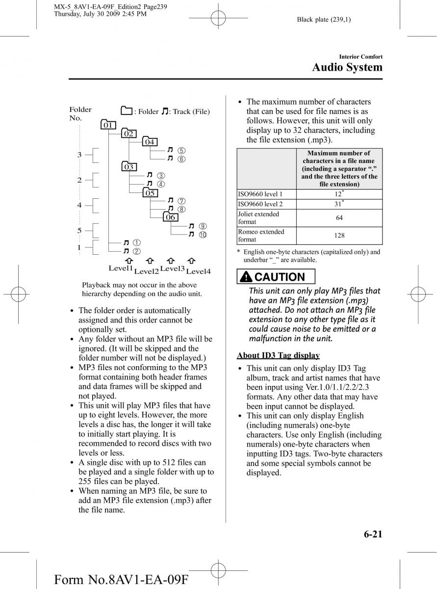 Mazda MX 5 Miata NC III 3 owners manual / page 239