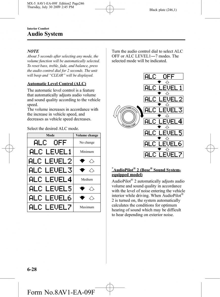 Mazda MX 5 Miata NC III 3 owners manual / page 246