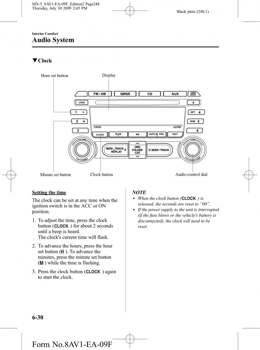 Mazda MX 5 Miata NC III 3 owners manual / page 248