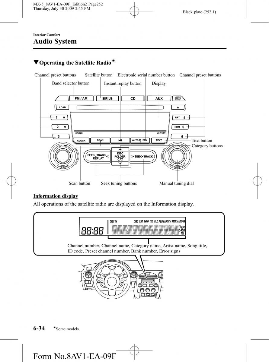 Mazda MX 5 Miata NC III 3 owners manual / page 252