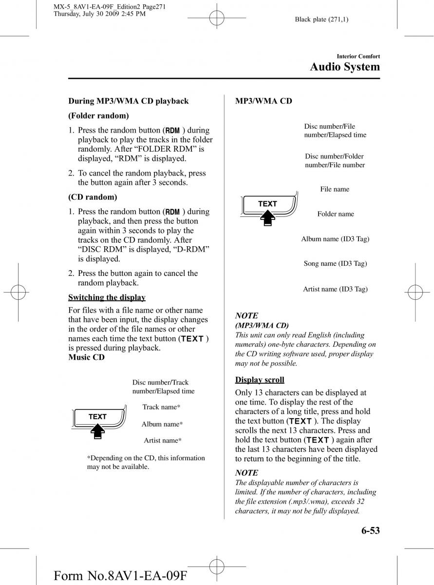 Mazda MX 5 Miata NC III 3 owners manual / page 271