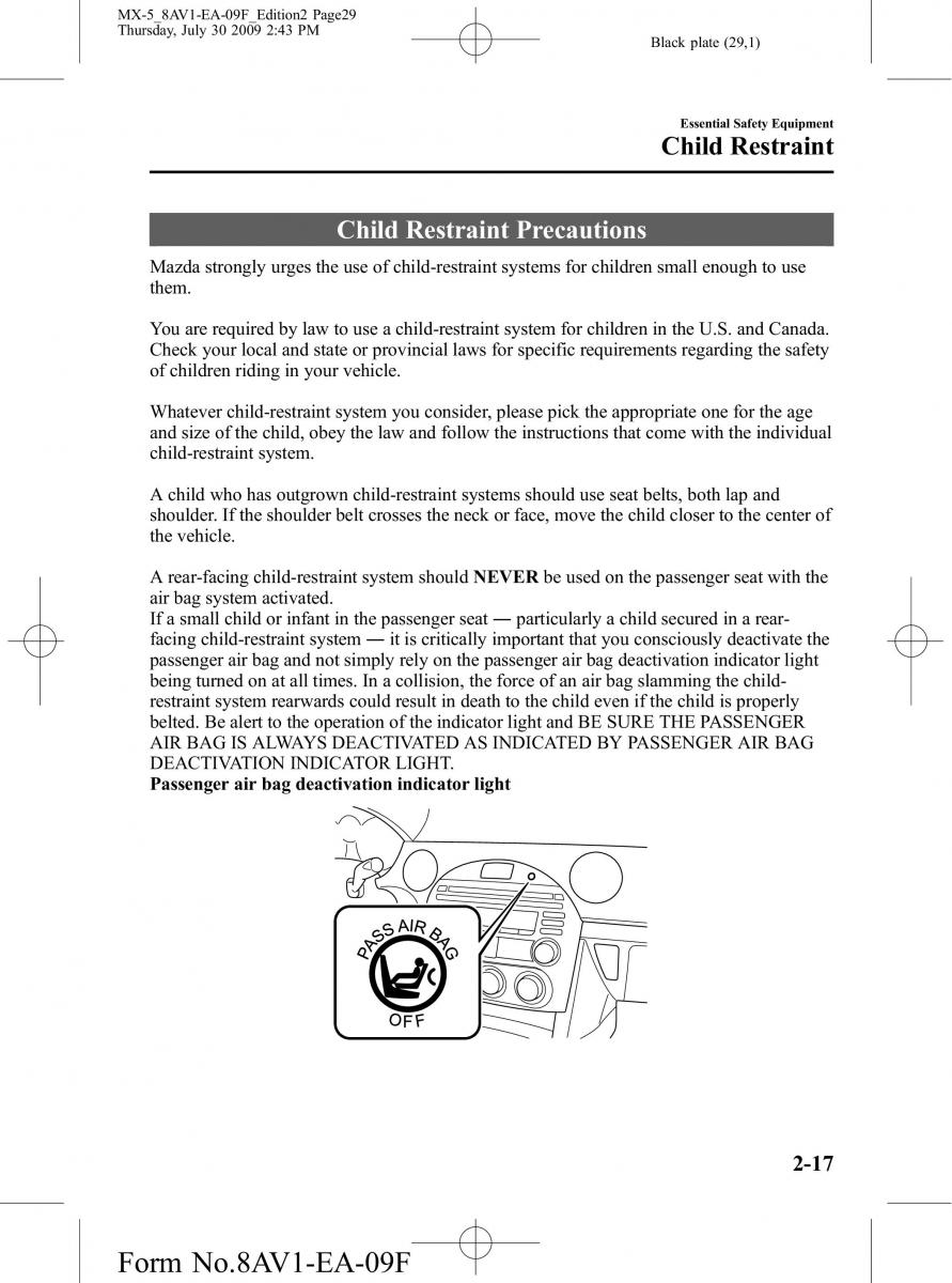 Mazda MX 5 Miata NC III 3 owners manual / page 29