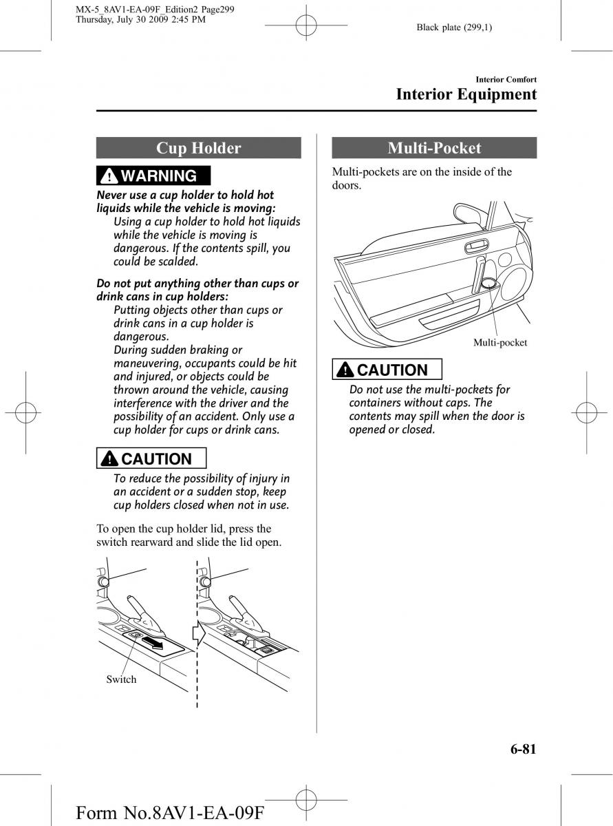 Mazda MX 5 Miata NC III 3 owners manual / page 299