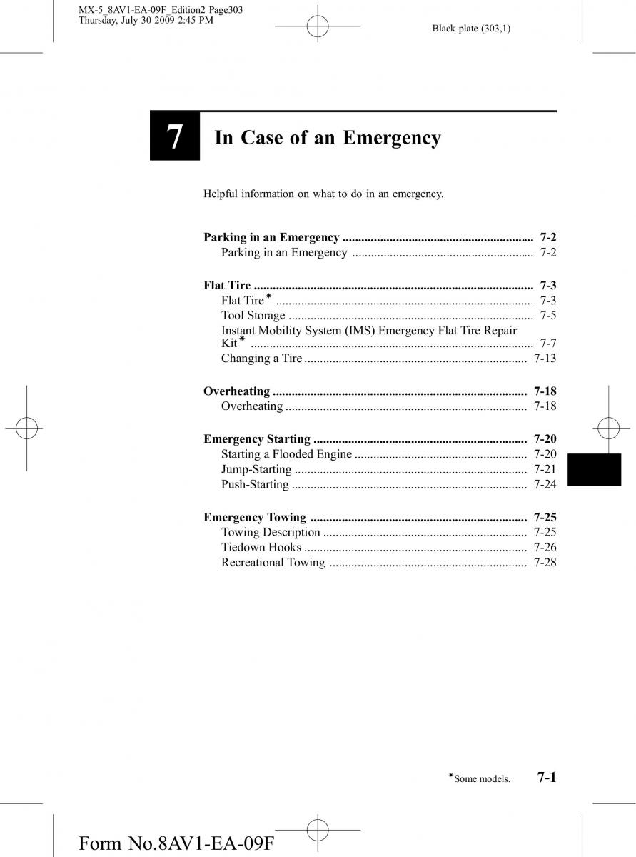 Mazda MX 5 Miata NC III 3 owners manual / page 303