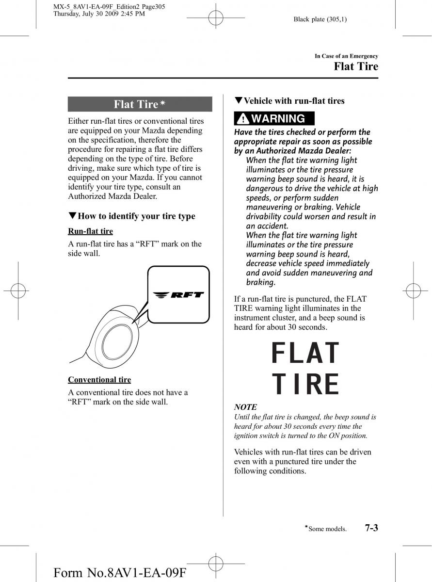 Mazda MX 5 Miata NC III 3 owners manual / page 305