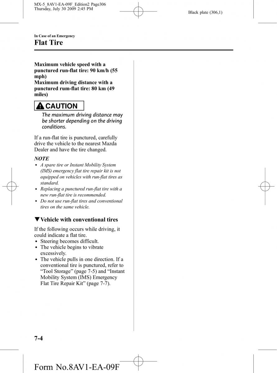 Mazda MX 5 Miata NC III 3 owners manual / page 306