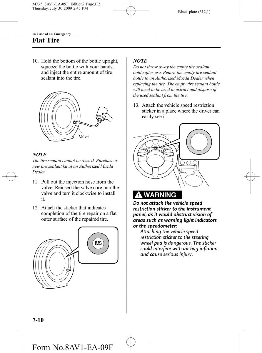 Mazda MX 5 Miata NC III 3 owners manual / page 312