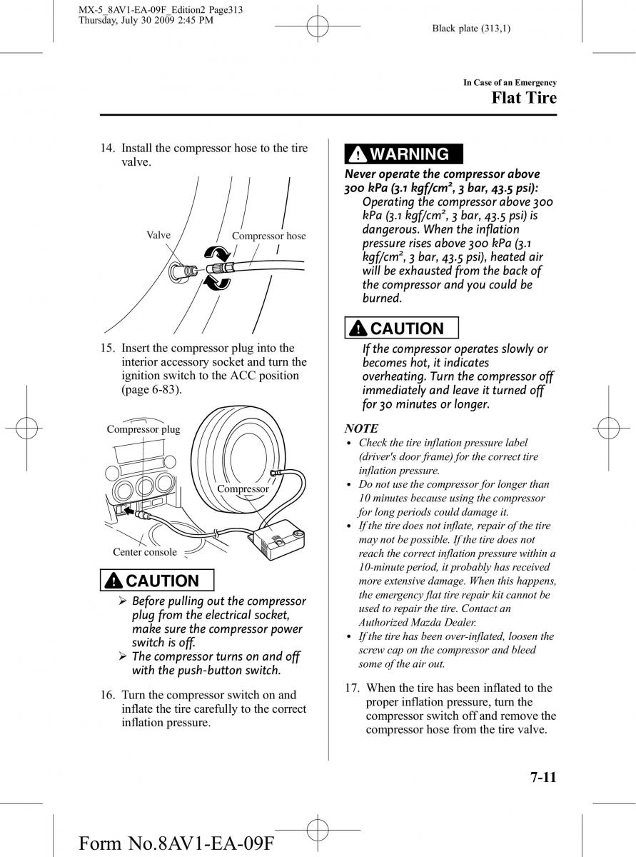 Mazda MX 5 Miata NC III 3 owners manual / page 313