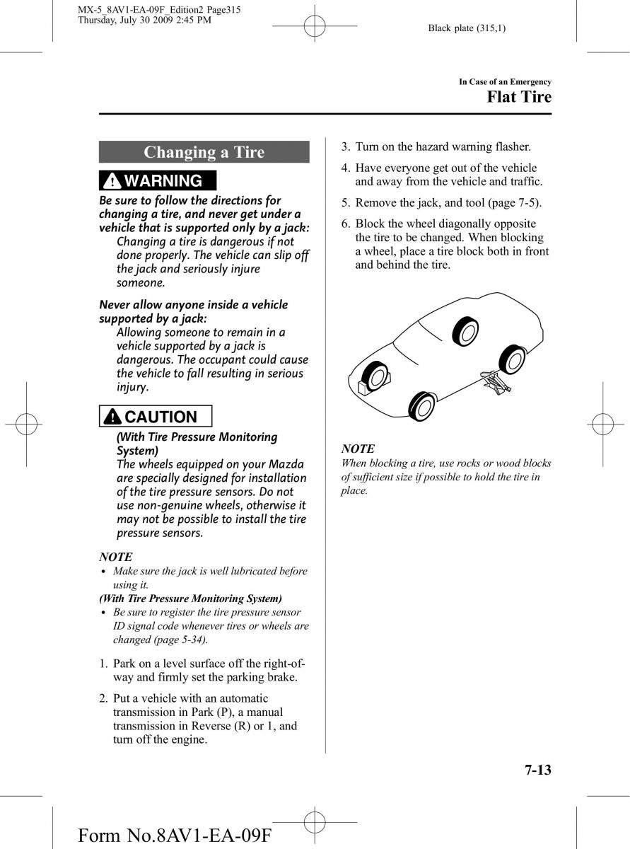 Mazda MX 5 Miata NC III 3 owners manual / page 315