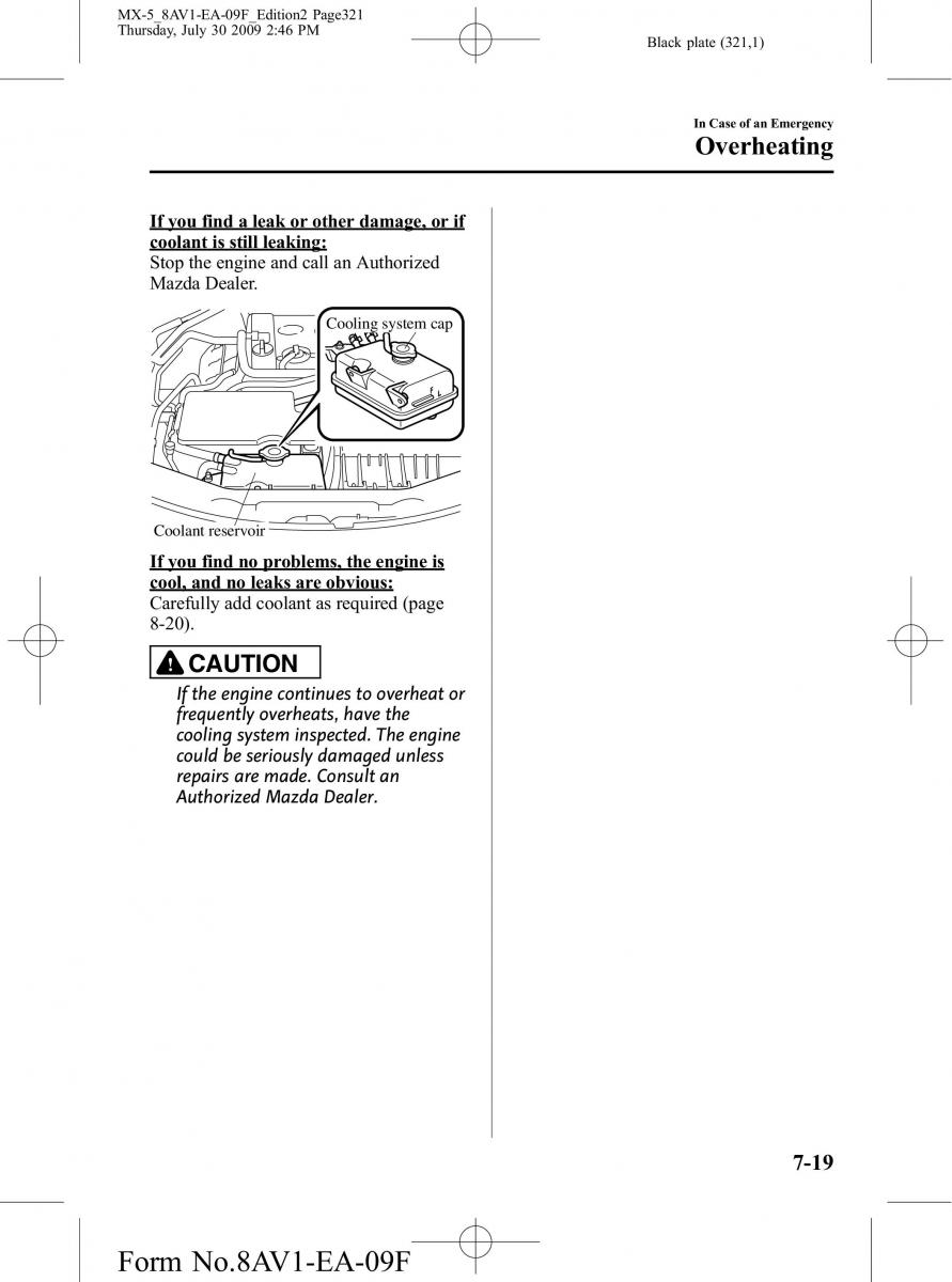 Mazda MX 5 Miata NC III 3 owners manual / page 321