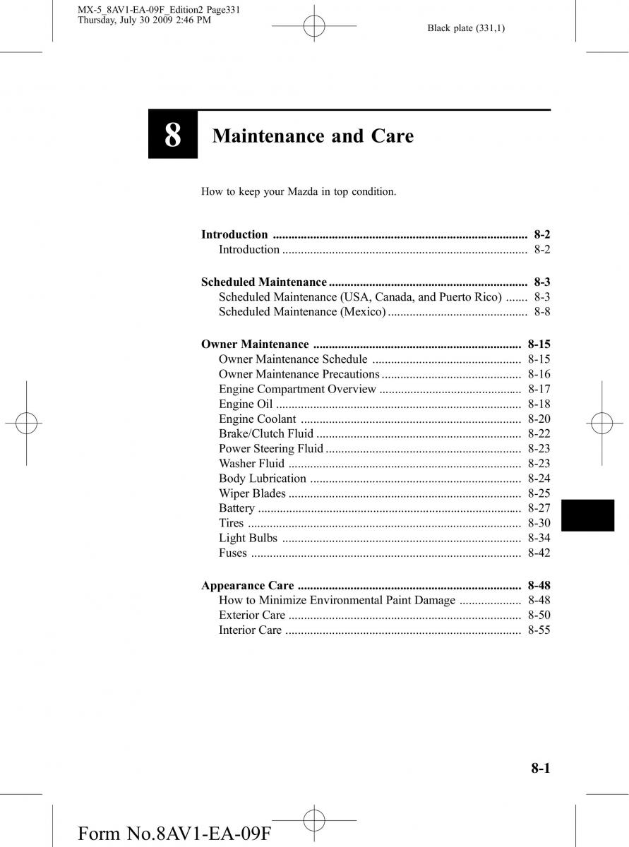 Mazda MX 5 Miata NC III 3 owners manual / page 331