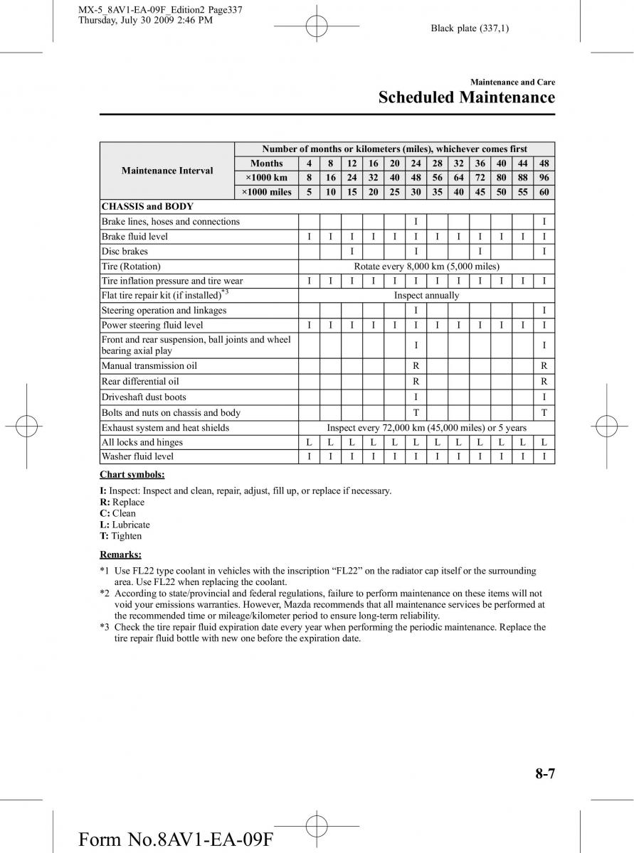 Mazda MX 5 Miata NC III 3 owners manual / page 337