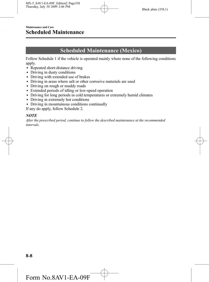 Mazda MX 5 Miata NC III 3 owners manual / page 338