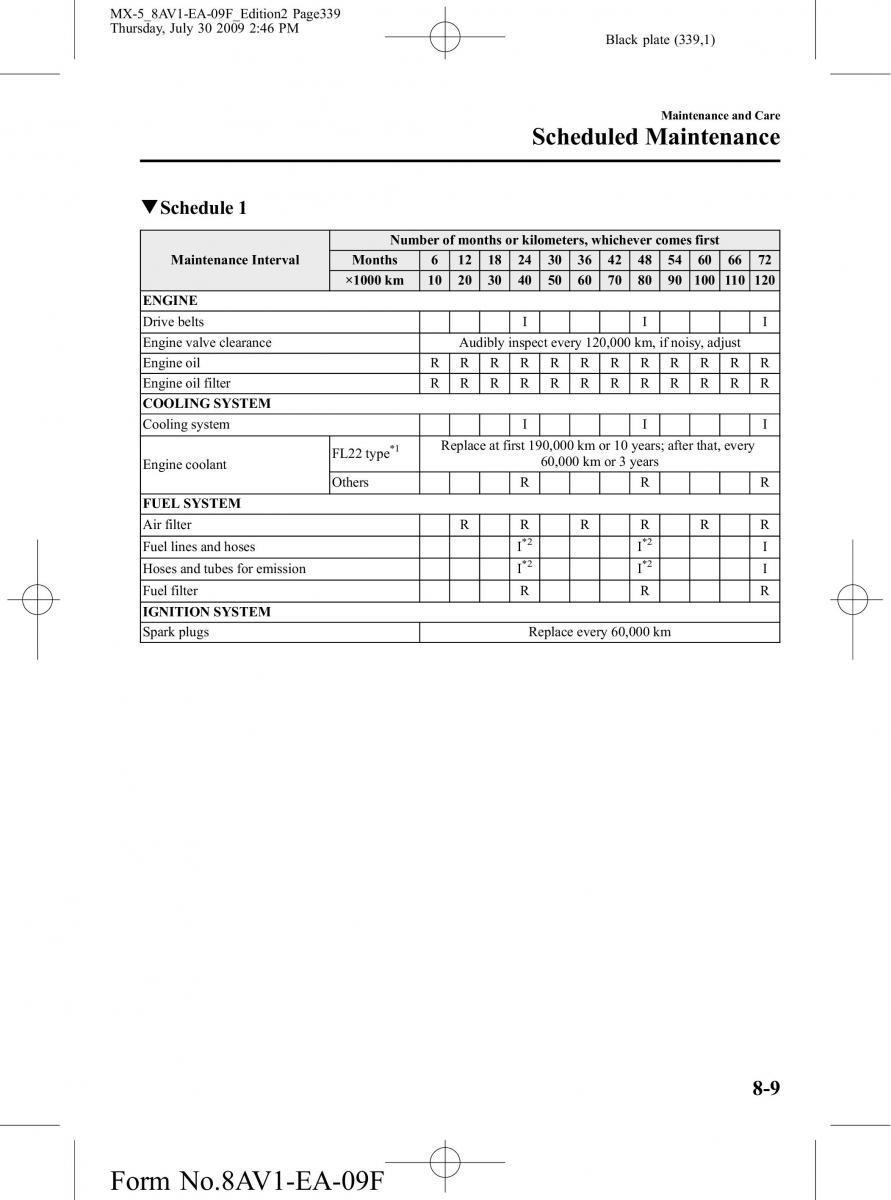 Mazda MX 5 Miata NC III 3 owners manual / page 339