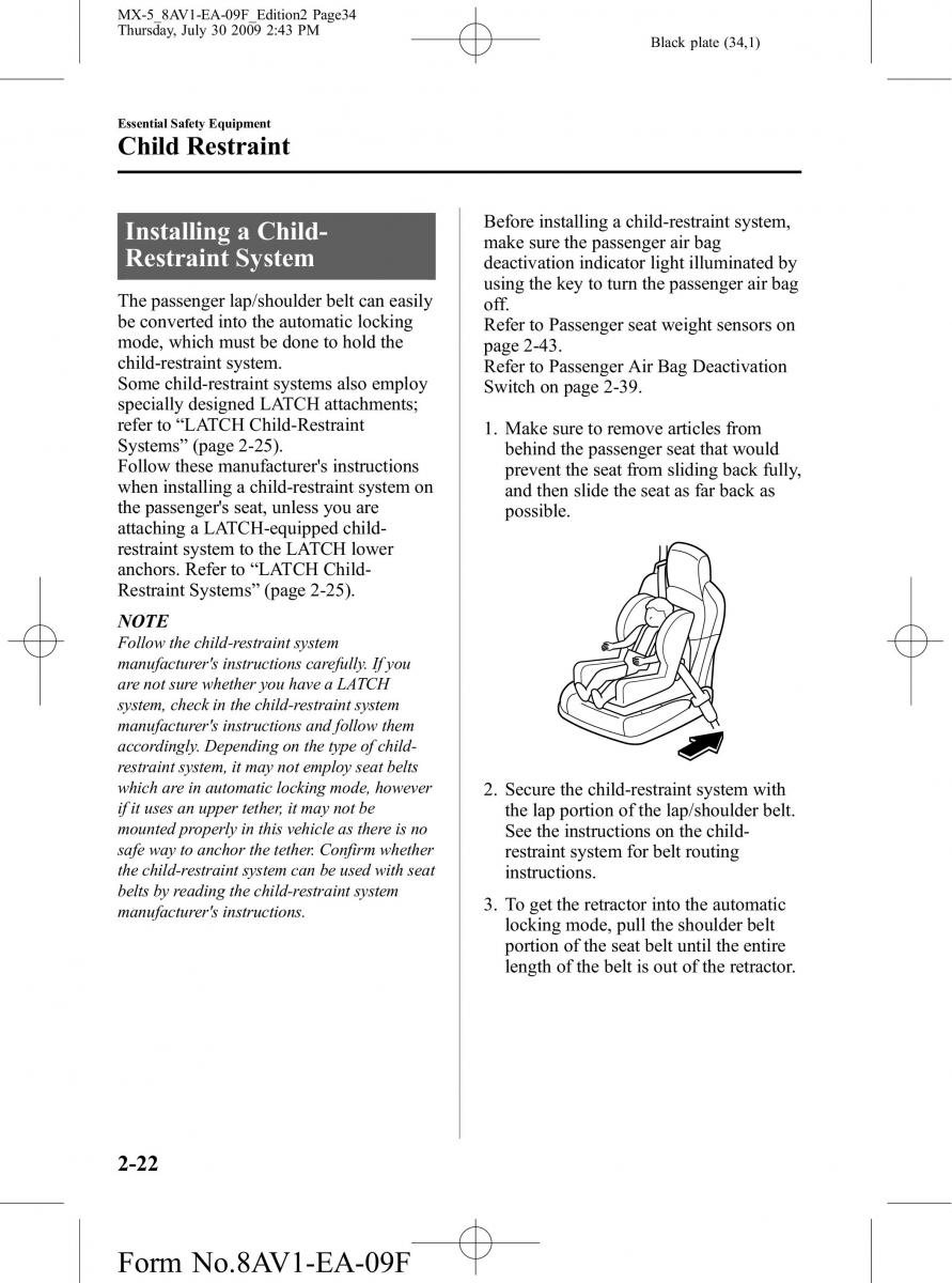 Mazda MX 5 Miata NC III 3 owners manual / page 34