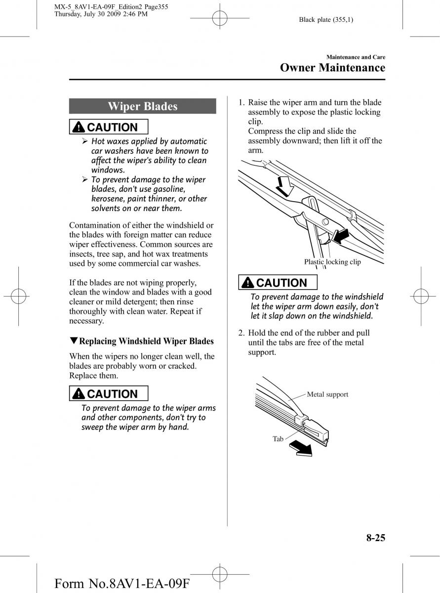 Mazda MX 5 Miata NC III 3 owners manual / page 355