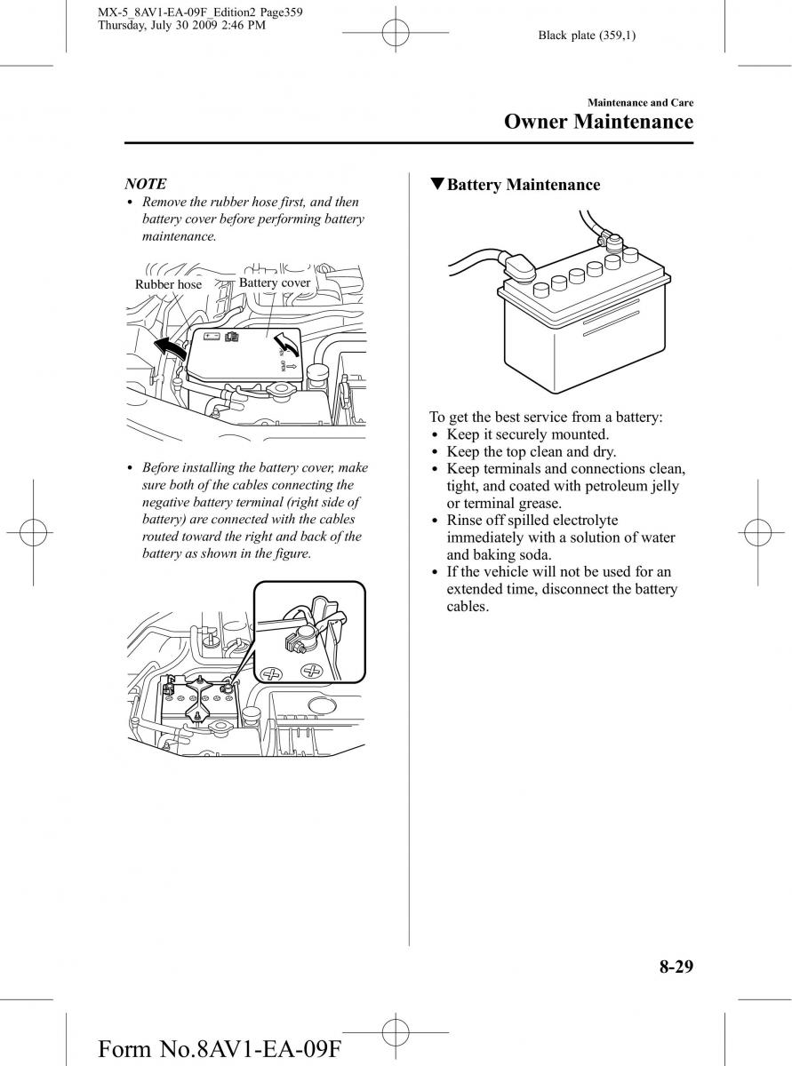 Mazda MX 5 Miata NC III 3 owners manual / page 359